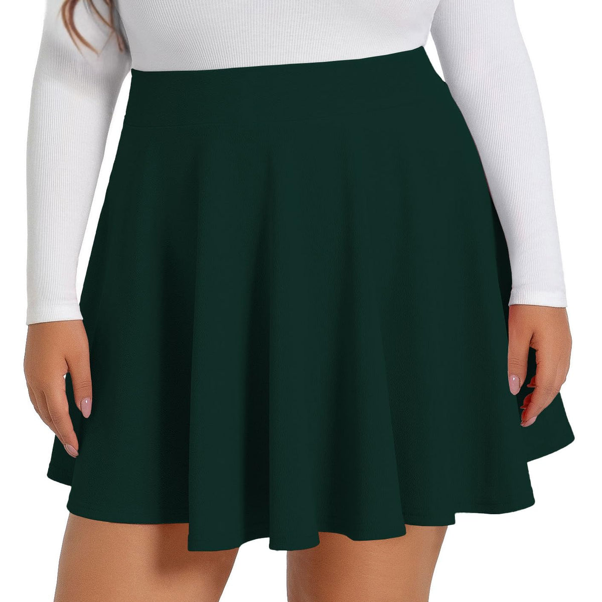 Plus Size Skirts for Women Summer Pleated Flowy High Waisted Short Skirt