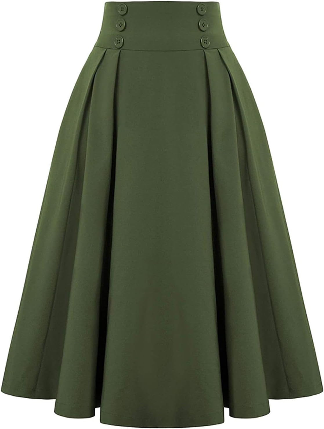 Midi Skirts for Women Elastic High Waisted A Line Flowy Pleated Skirt Business Casual Elegant Vintage Skirts