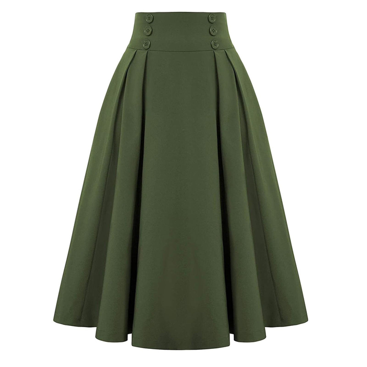 Midi Skirts for Women Elastic High Waisted A Line Flowy Pleated Skirt Business Casual Elegant Vintage Skirts