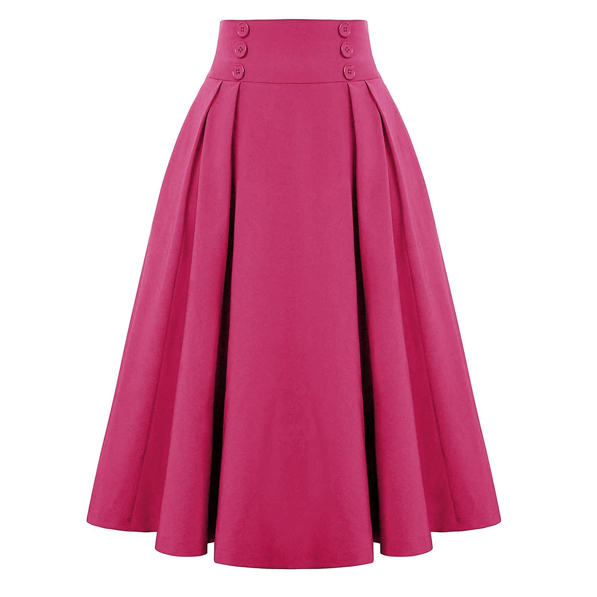 Midi Skirts for Women Elastic High Waisted A Line Flowy Pleated Skirt Business Casual Elegant Vintage Skirts