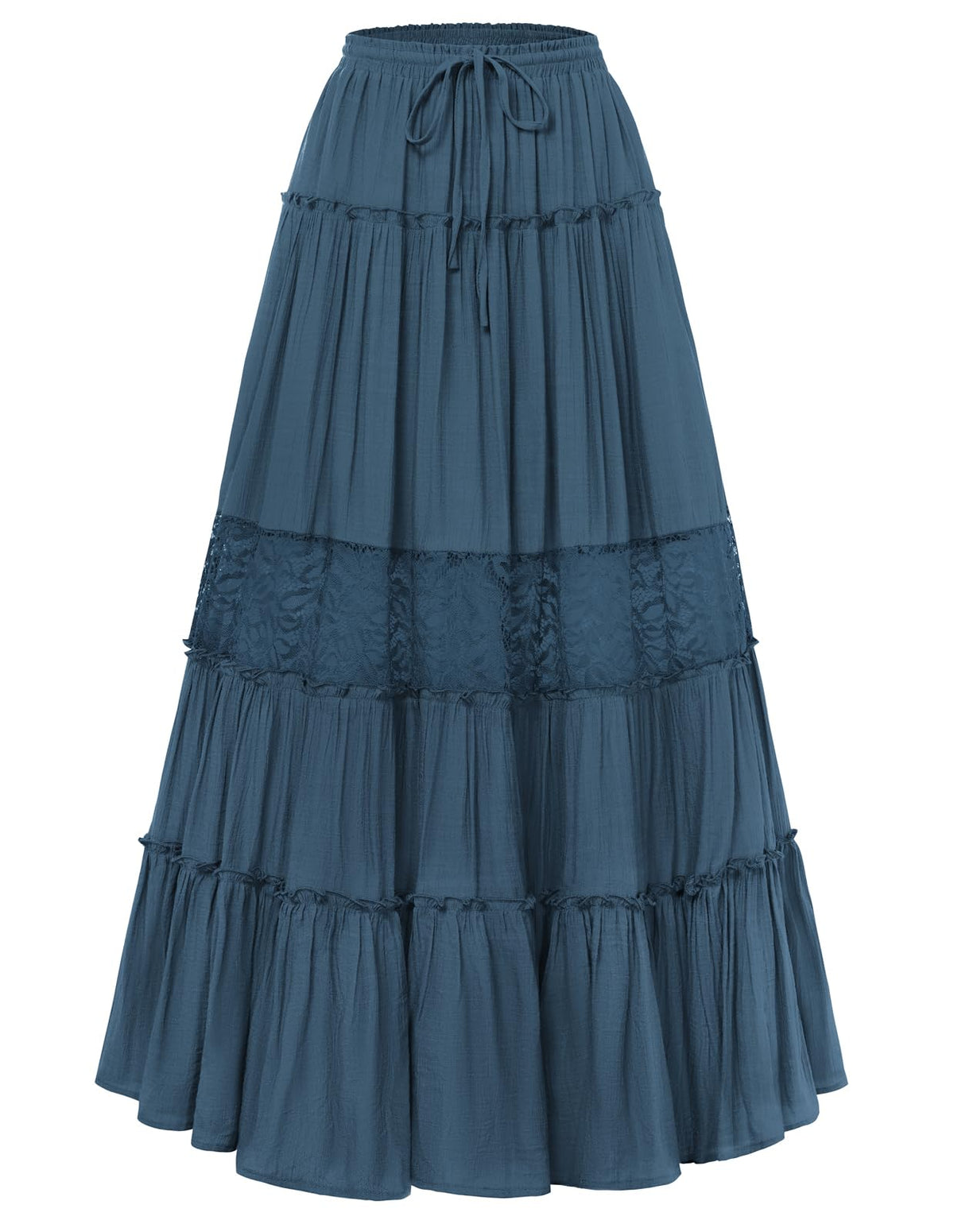 Scarlet Darkness Women's Boho Maxi Skirts Flowy Lace Long Renaissance Skirt