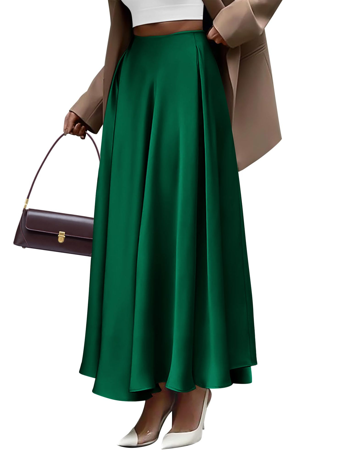 BTFBM Satin Maxi Skirts for Women Fall 2026