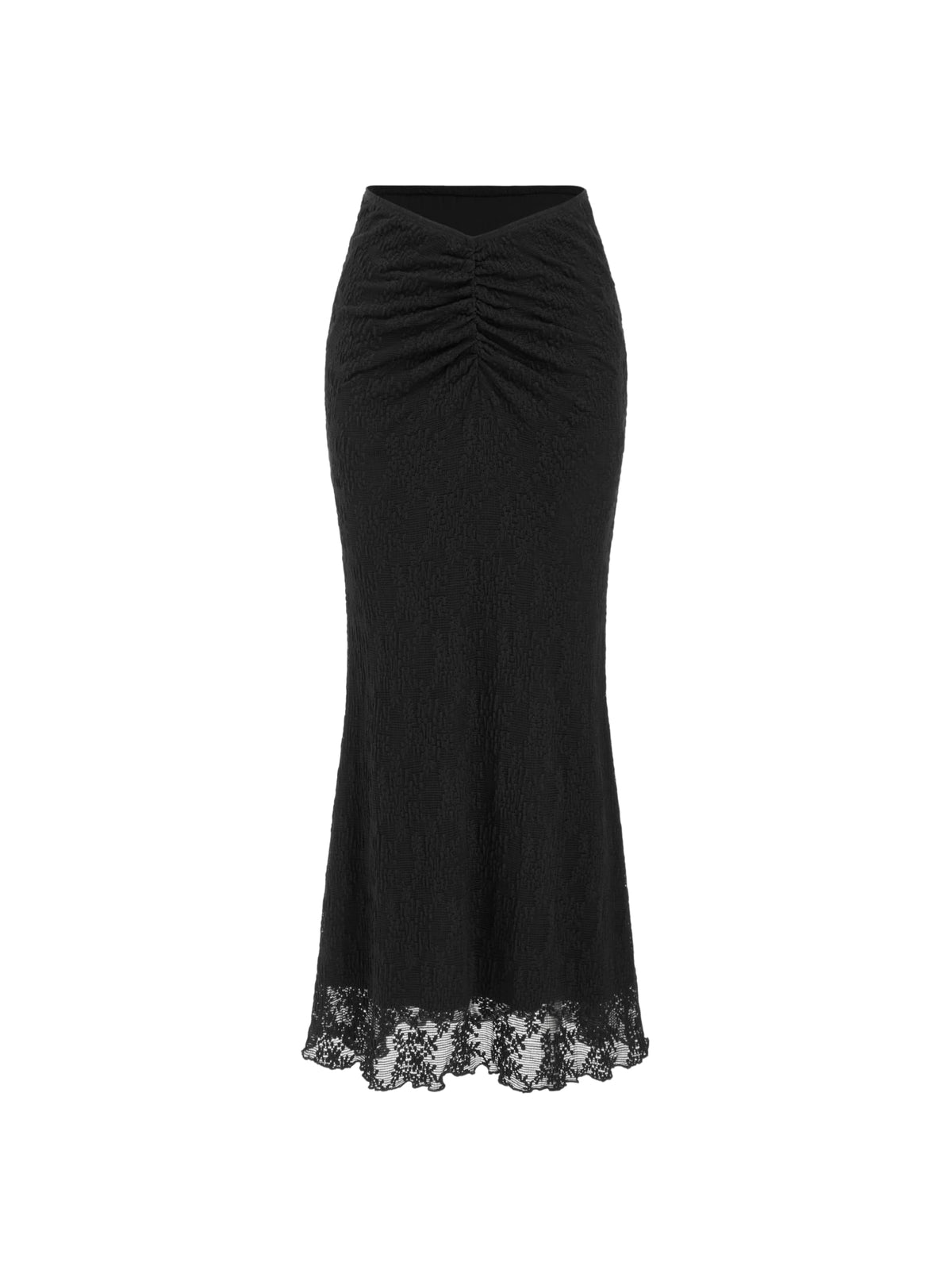 CIDER Maxi Skirts for Women Floral Lace Ruched Bodycon Mesh Skirt Boho Going Out Date Night Summer Outfit