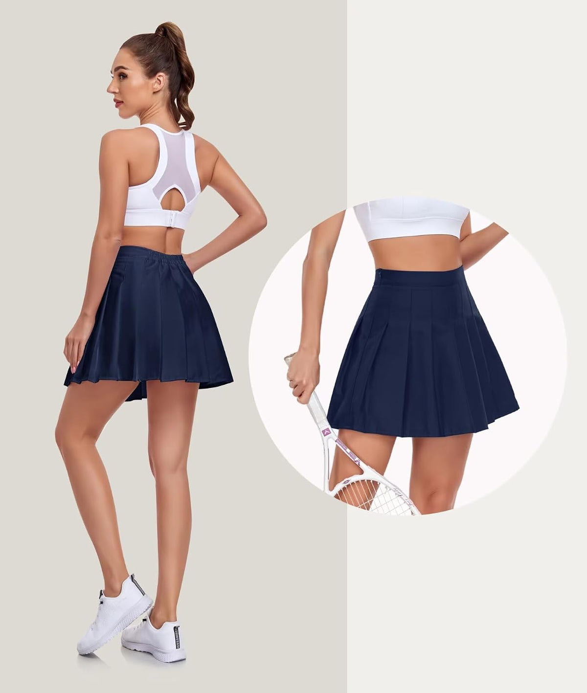 Pleated Skirts for Women High Waisted Tennis Skort JK Style Casual Skirt