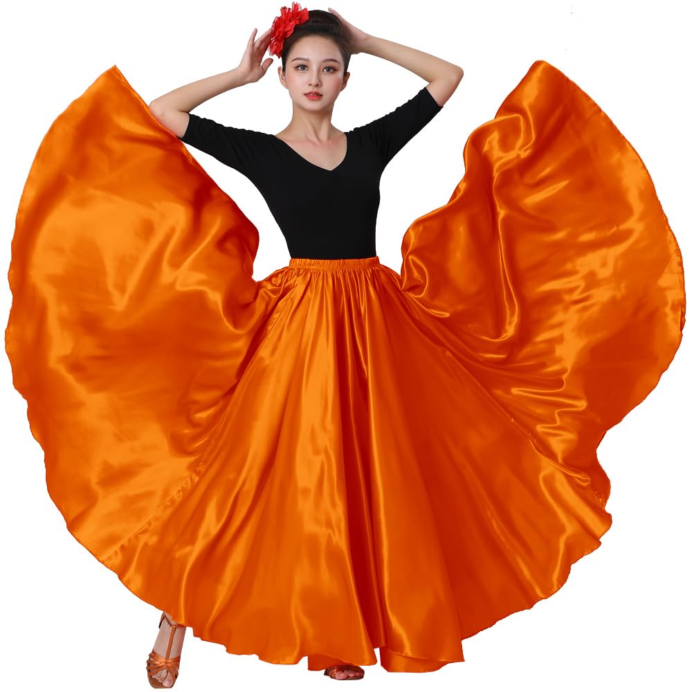 Womens Full Flowy Ankle Length Retro Long Maxi Tea Dance Skirt