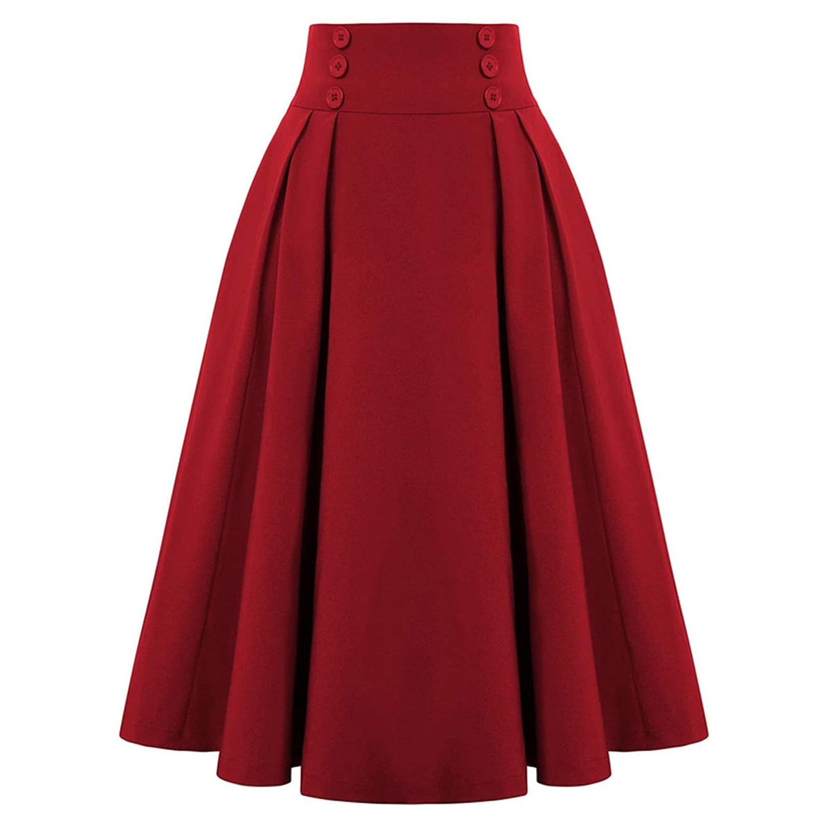 Midi Skirts for Women Elastic High Waisted A Line Flowy Pleated Skirt Business Casual Elegant Vintage Skirts