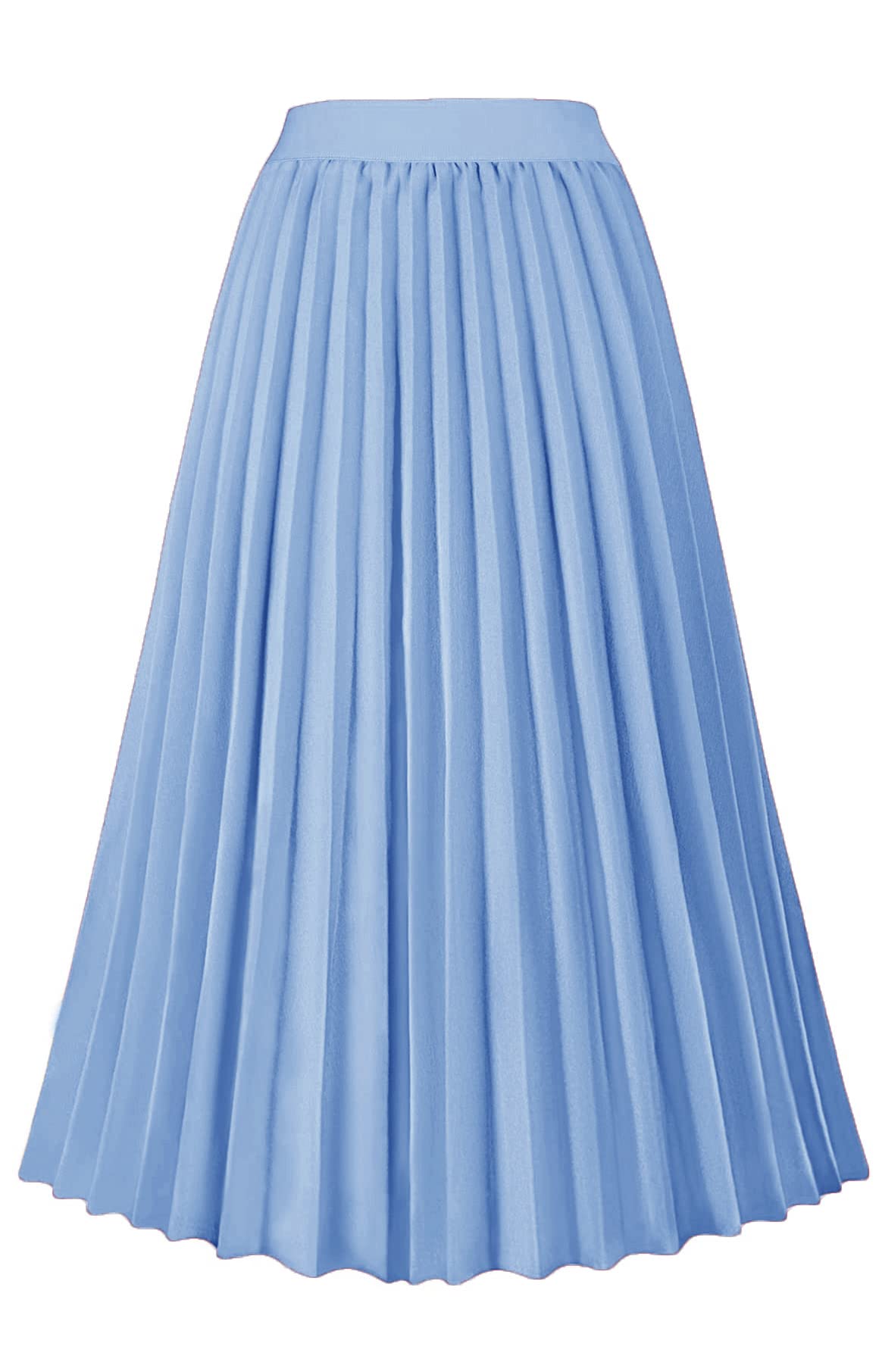 GOLDSTITCH Women's High Waist Pleated Skirt A line Swing Midi Skirt