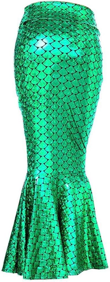 917 - Plus Size Faux Leather Pleated High Waist Maxi Mermaid Skirt