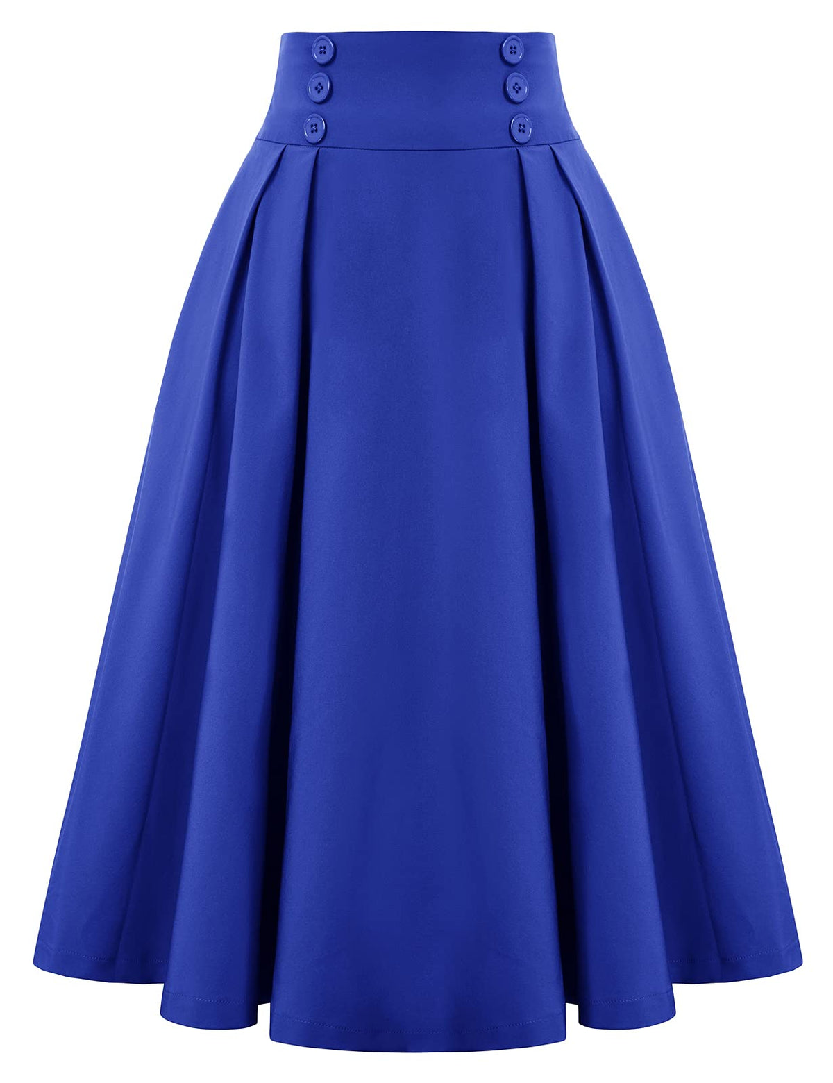 Belle Poque Women's Midi Pleated A-Line Skirts Pockets