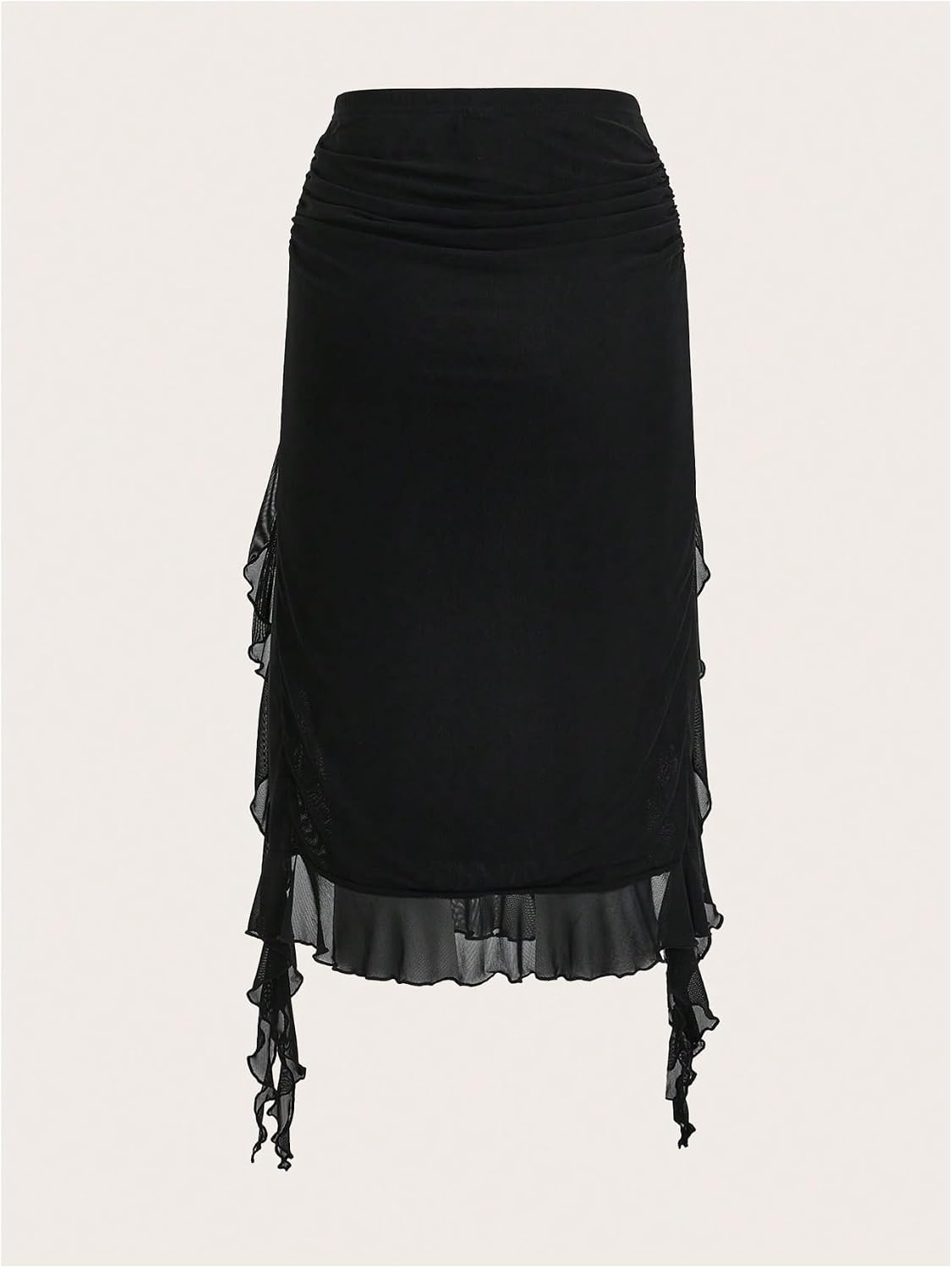 WDIRARA Women's Ruched Mesh Trim Skirts