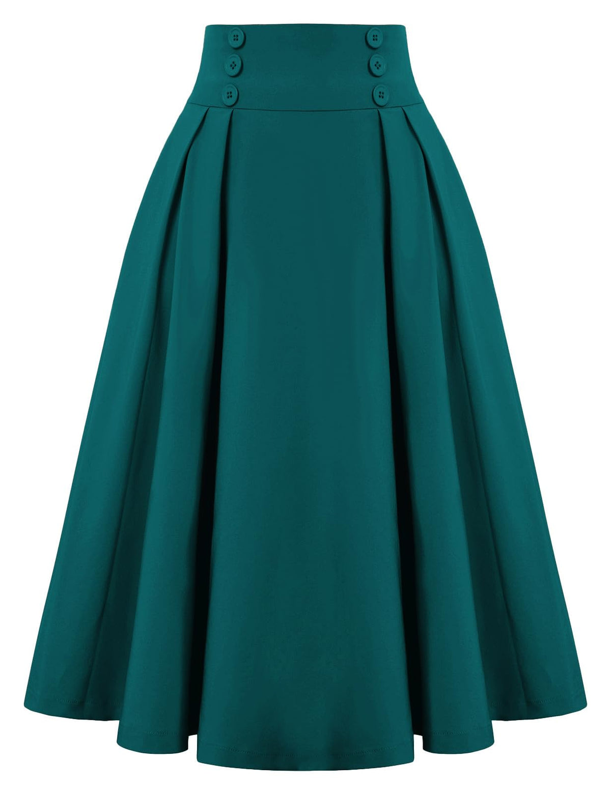 Belle Poque Women's Midi Pleated A-Line Skirts Pockets