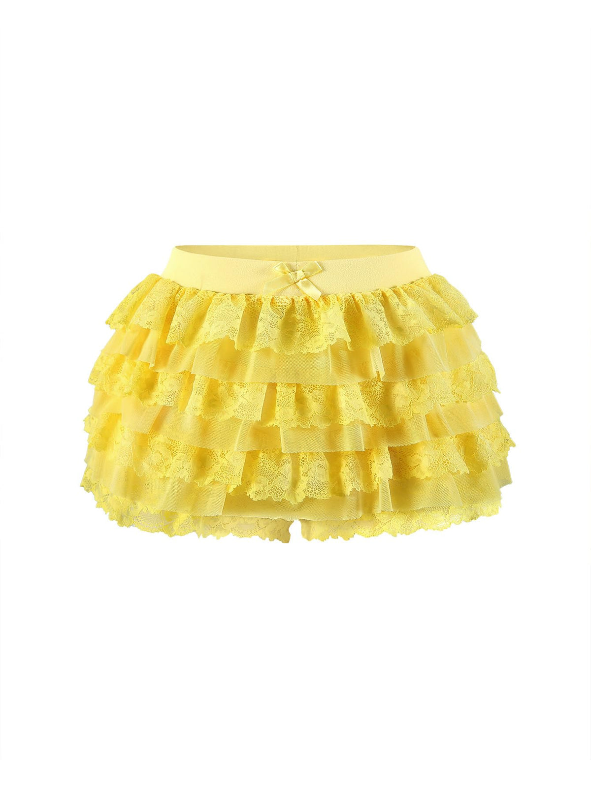 Women Y2K Lace Multi-Layered Bloomers Lolita Ruffle Shorts Cute Mini Skirt