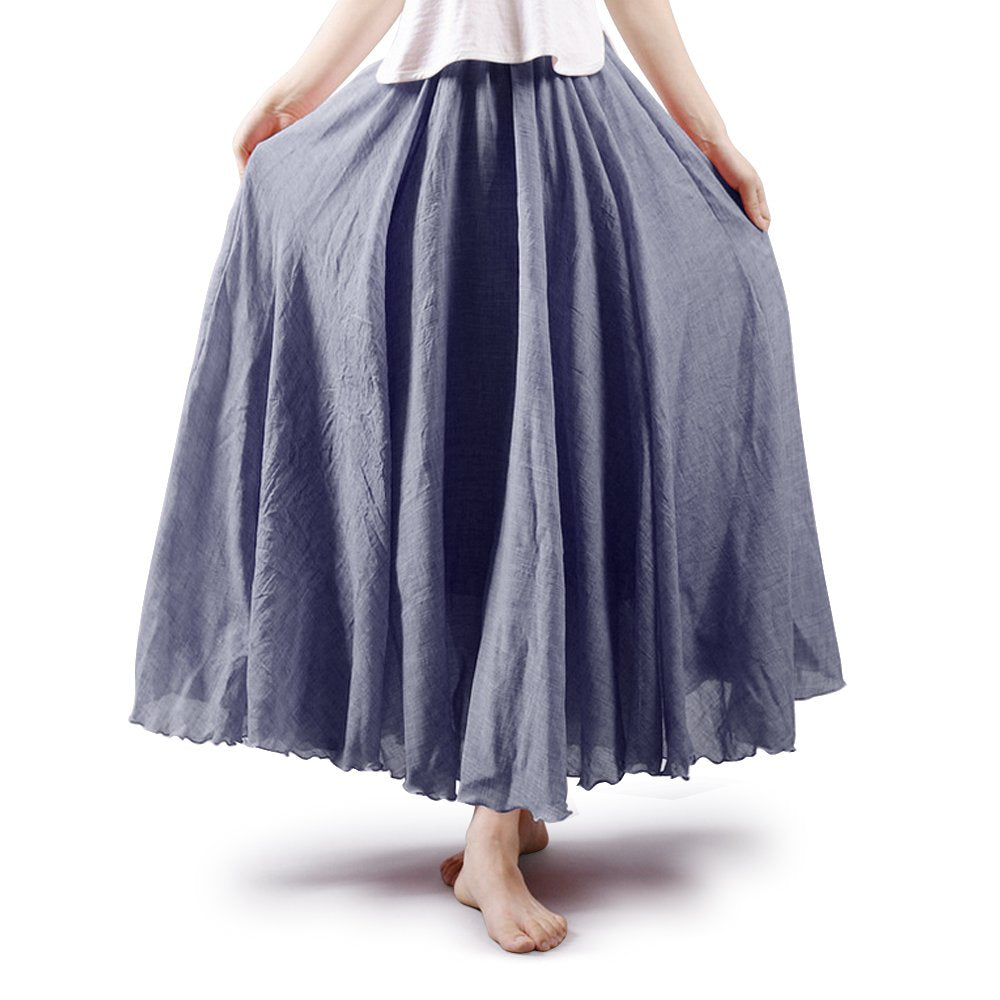 Women's Cotton Long Flowy Rave Renaissance Maxi Skirt