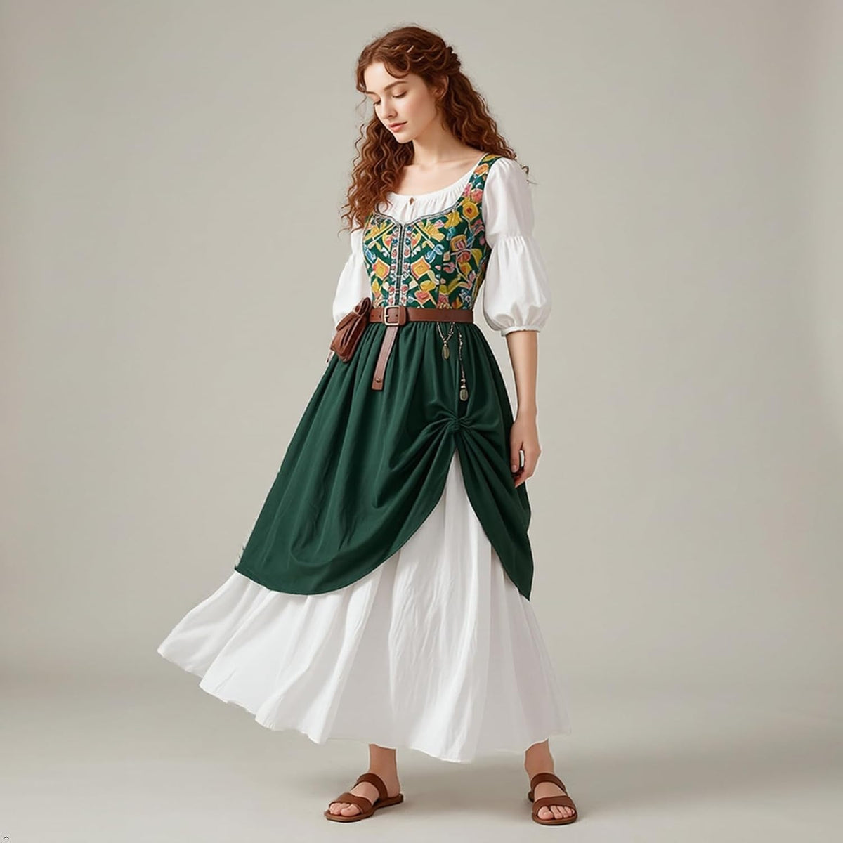 Women's Cotton Long Flowy Rave Renaissance Maxi Skirt