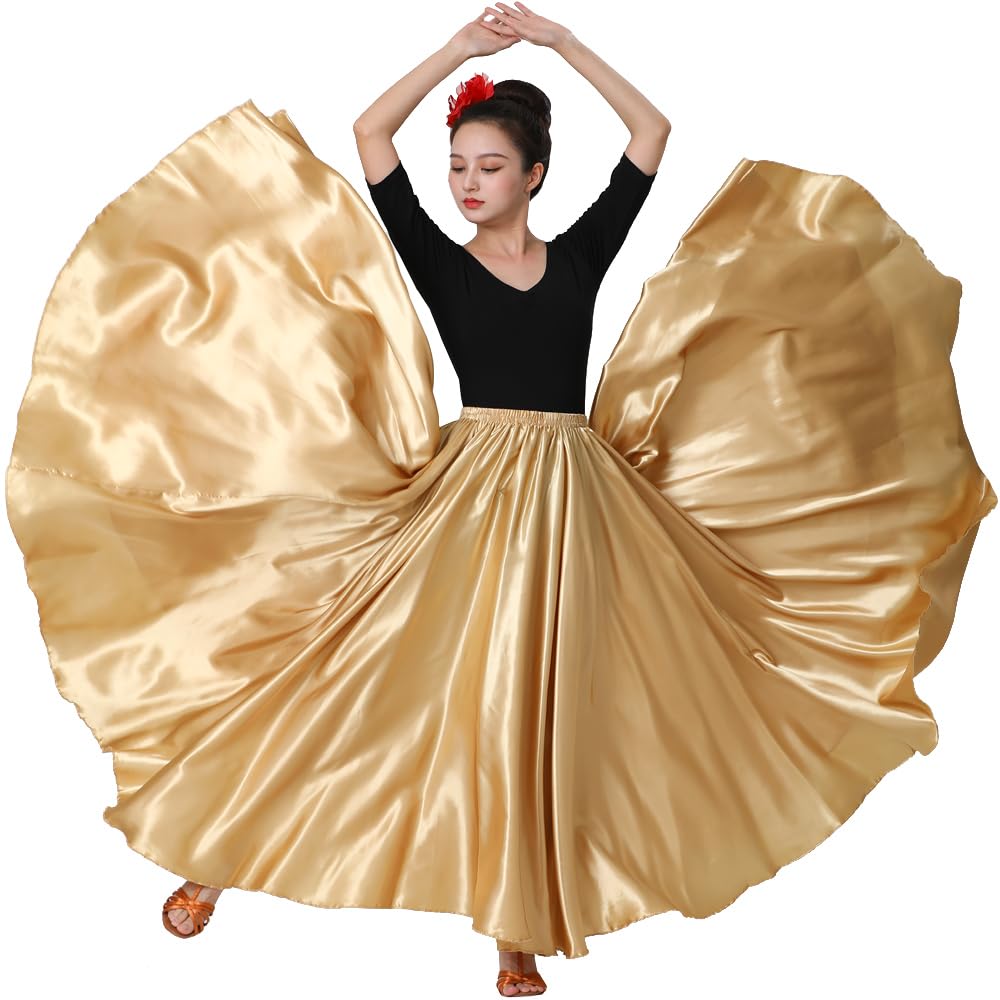 Womens Full Flowy Ankle Length Retro Long Maxi Tea Dance Skirt