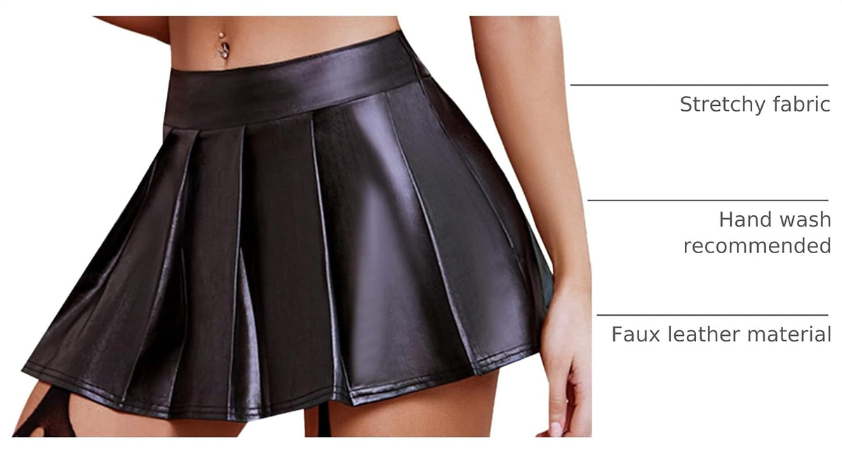 Avidlove Faux Leather Mini Skirts for Women Casual Skirt Clubwear