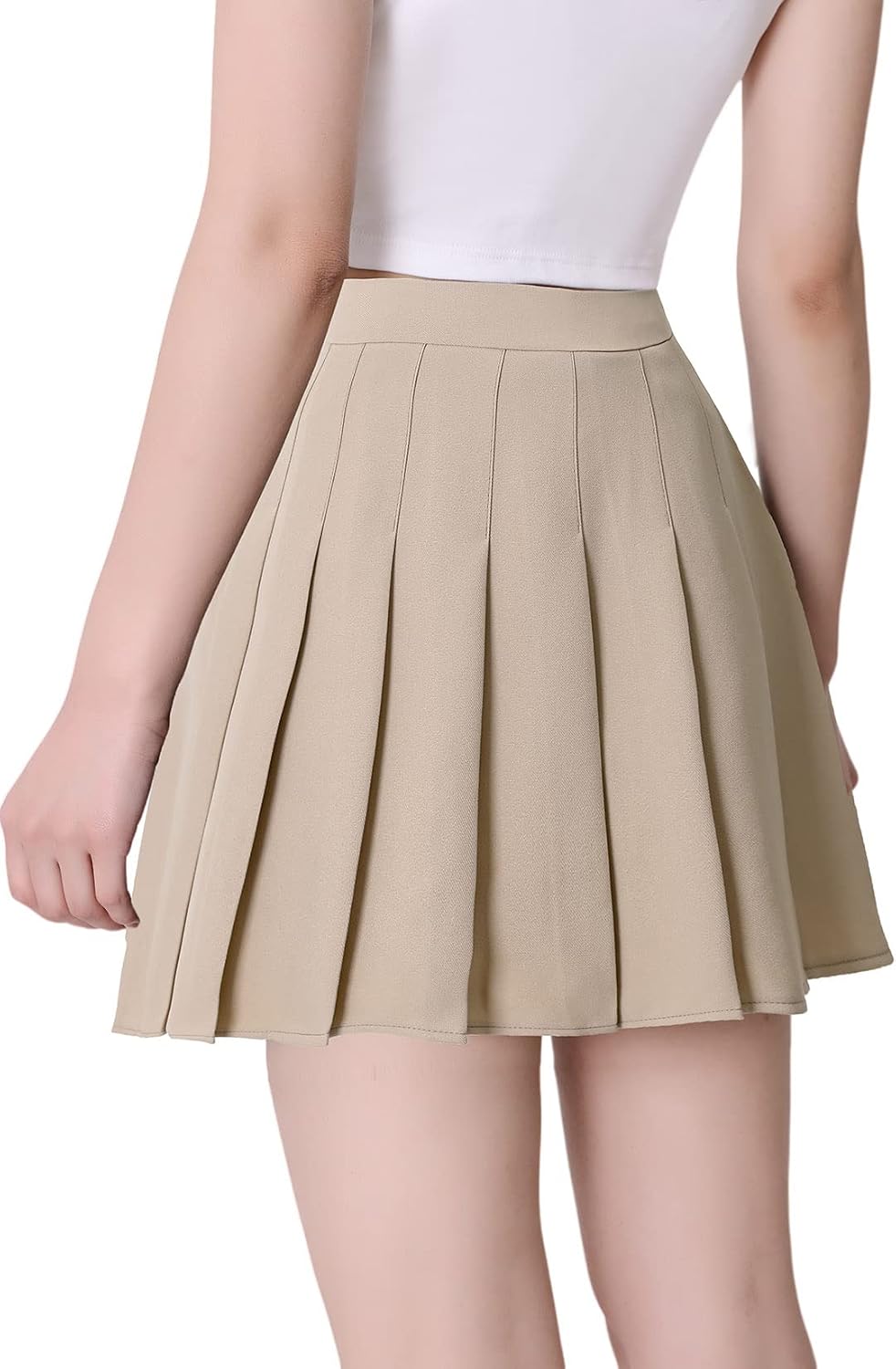Hoerev Women Girls Short High Waist Pleated Skater Tennis Skirt