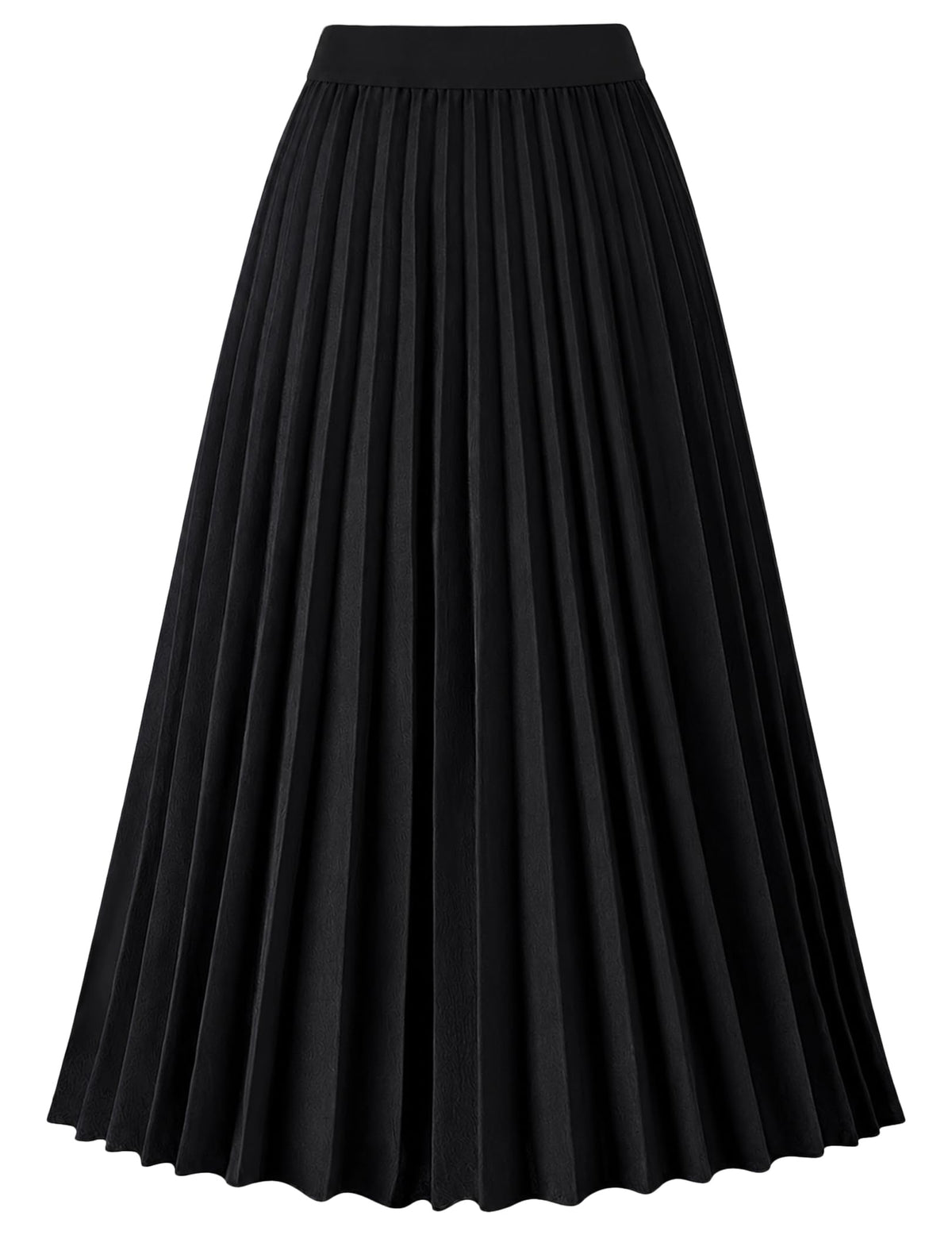 Pleated Midi Skirts for Women High Waist Knee Length Skirt