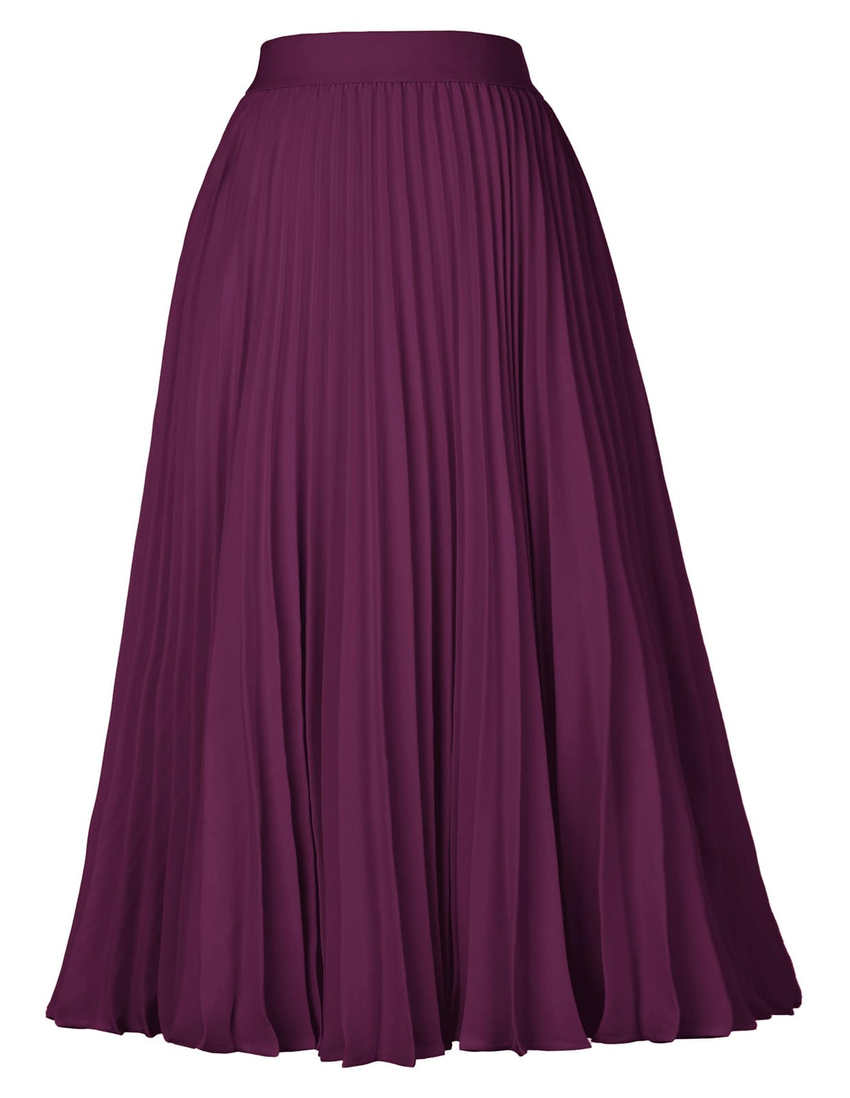 GRACE KARIN Pleated Midi Skirt for Women Chiffon A-Line Outfits