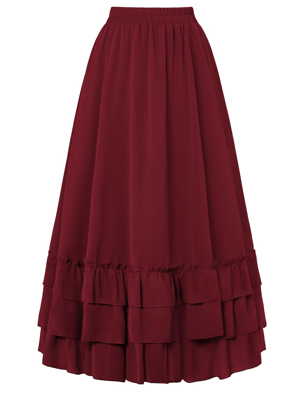 Scarlet Darkness Maxi Skirts for Women Renaissance Long Flowy Tiered Skirt