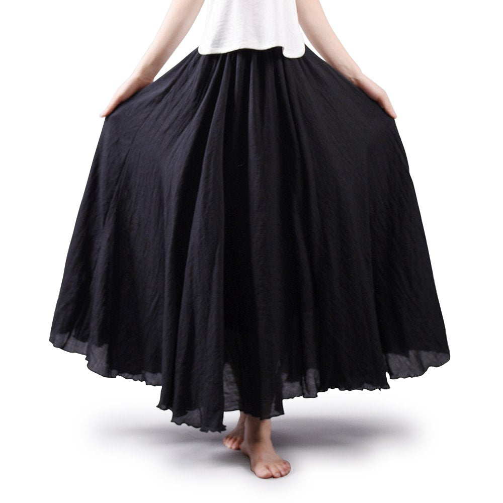 Women's Cotton Long Flowy Rave Renaissance Maxi Skirt