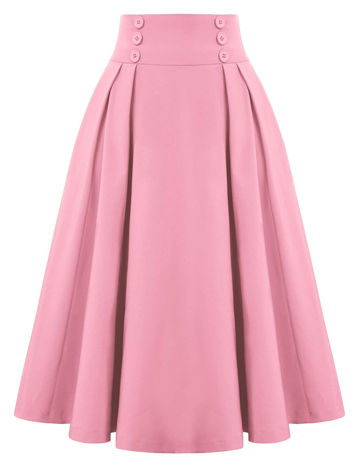 Belle Poque Women's Midi Pleated A-Line Skirts Pockets