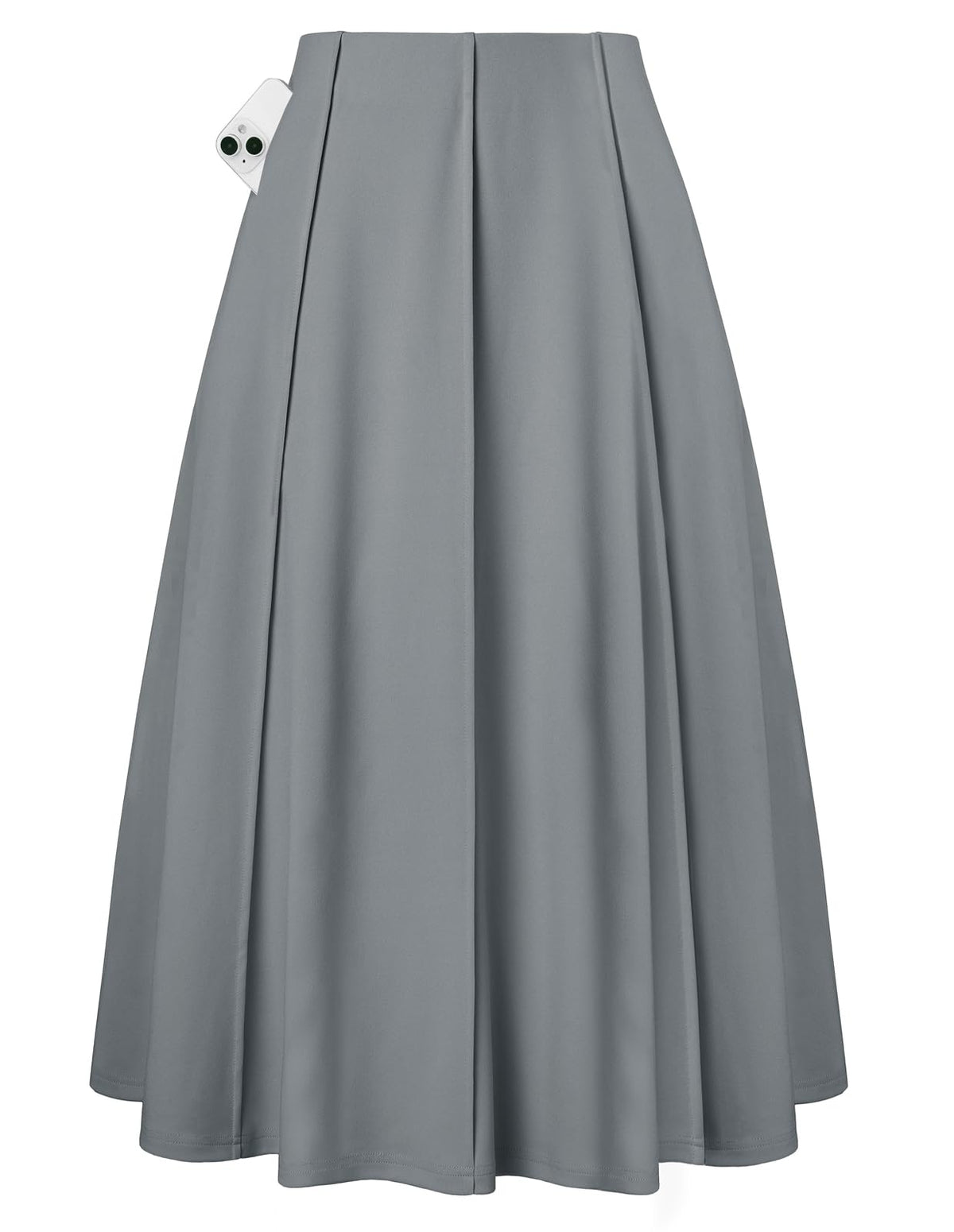 Kate Kasin Women's Midi A Line High Waisted Flowy Skirts with Pockets