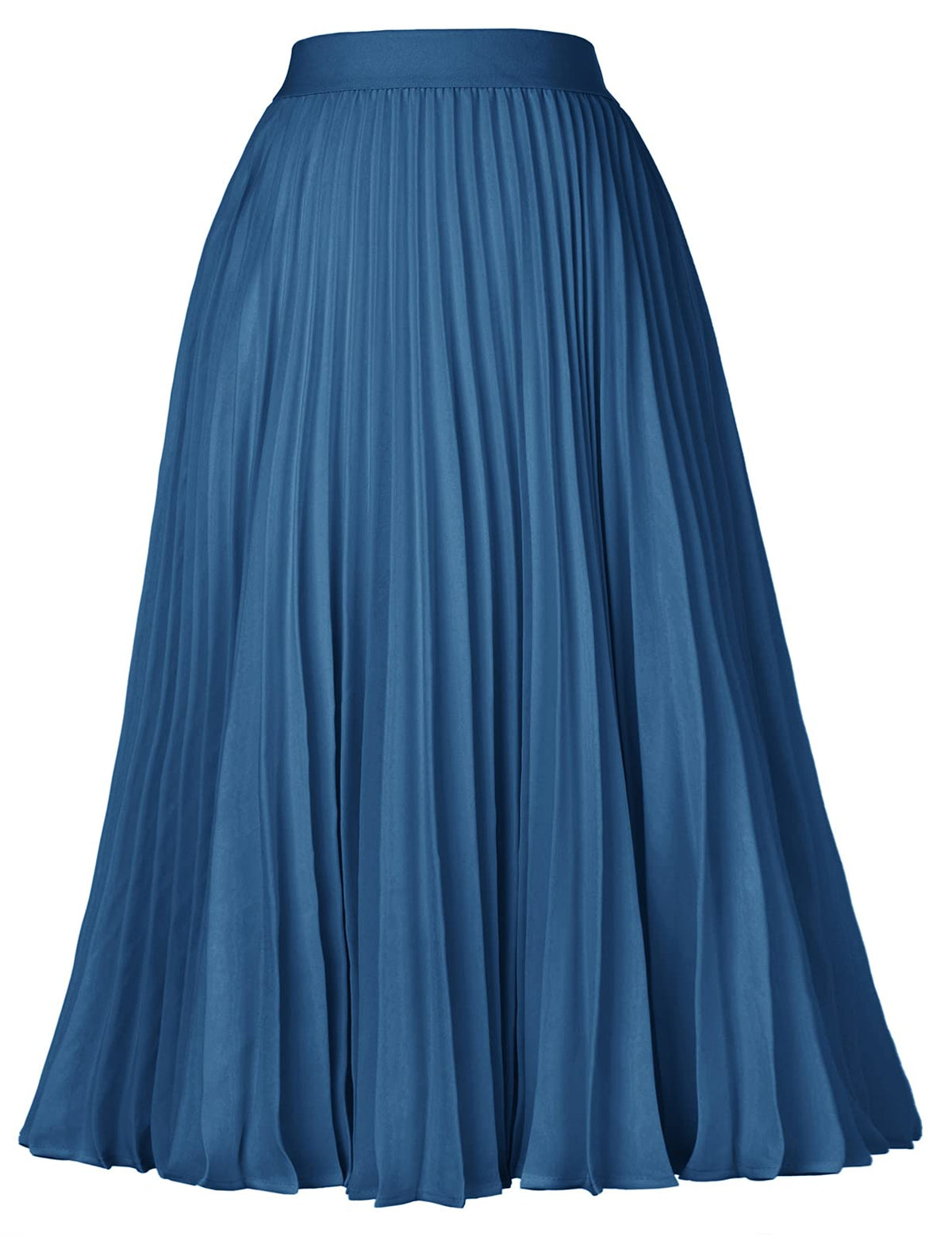 GRACE KARIN Pleated Midi Skirt for Women Chiffon A-Line Outfits