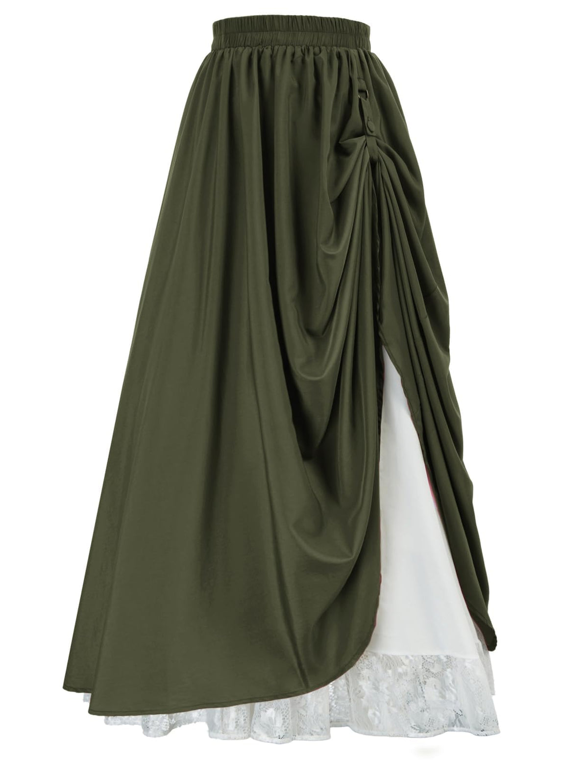 Scarlet Darkness Women Double Layered Medieval Renaissance Fairy Maxi Skirt