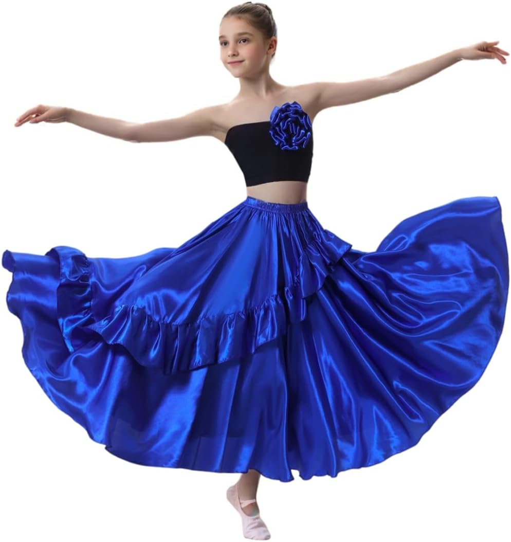 SANCAN Girls Ruffle Style Dance Skirt