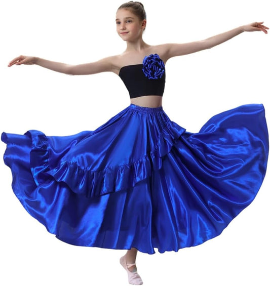 SANCAN Girls Ruffle Style Dance Skirt