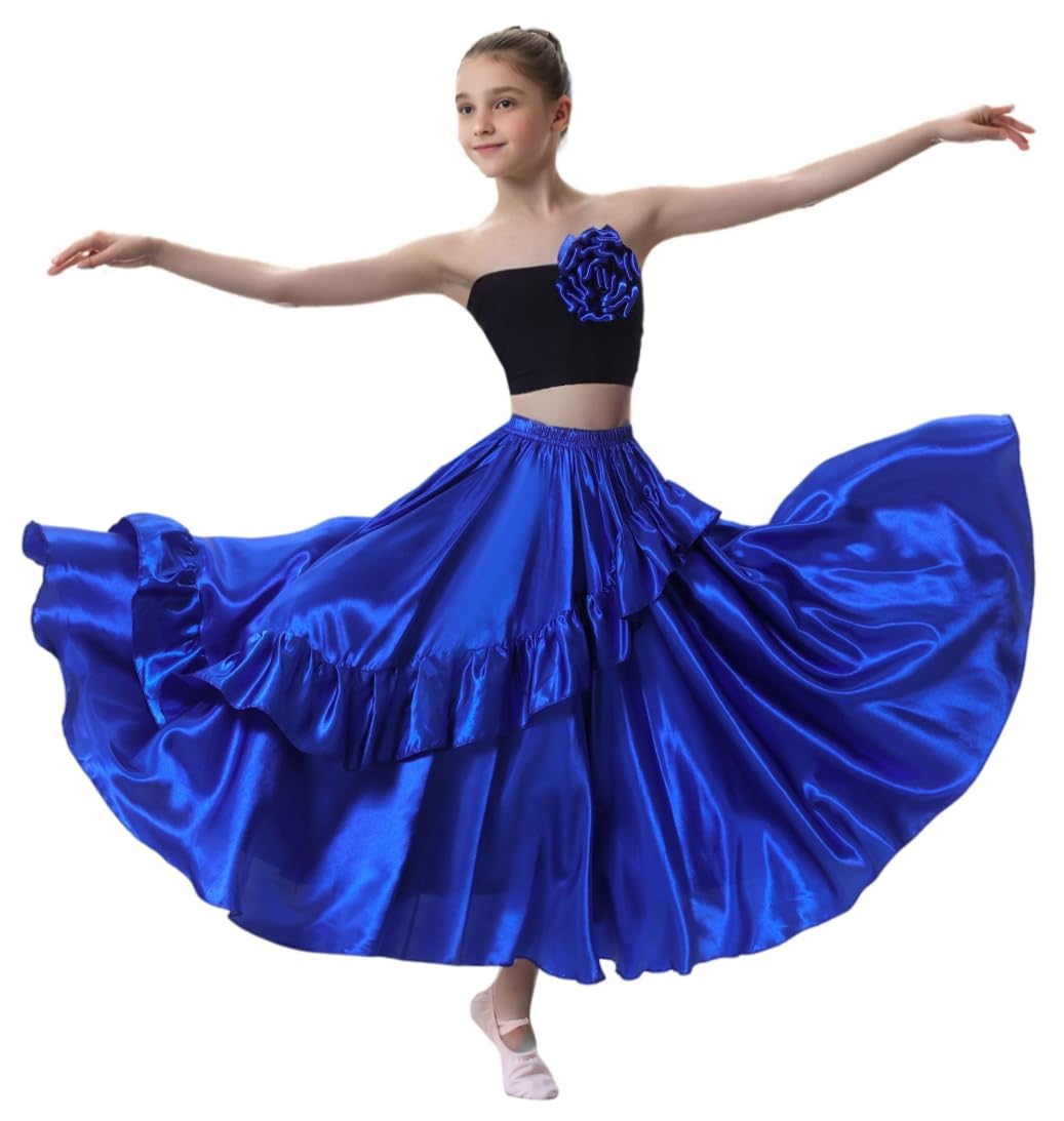 SANCAN Girls Ruffle Style Dance Skirt