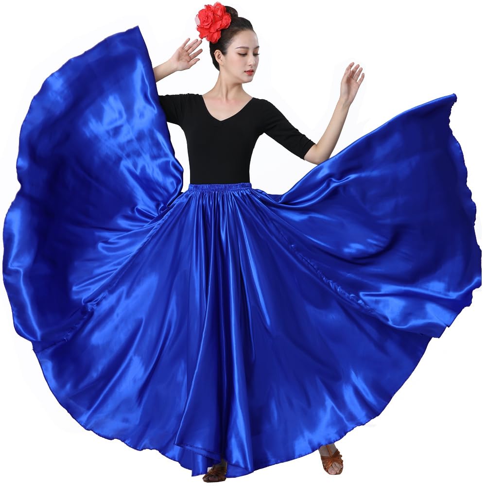 Womens Full Flowy Ankle Length Retro Long Maxi Tea Dance Skirt