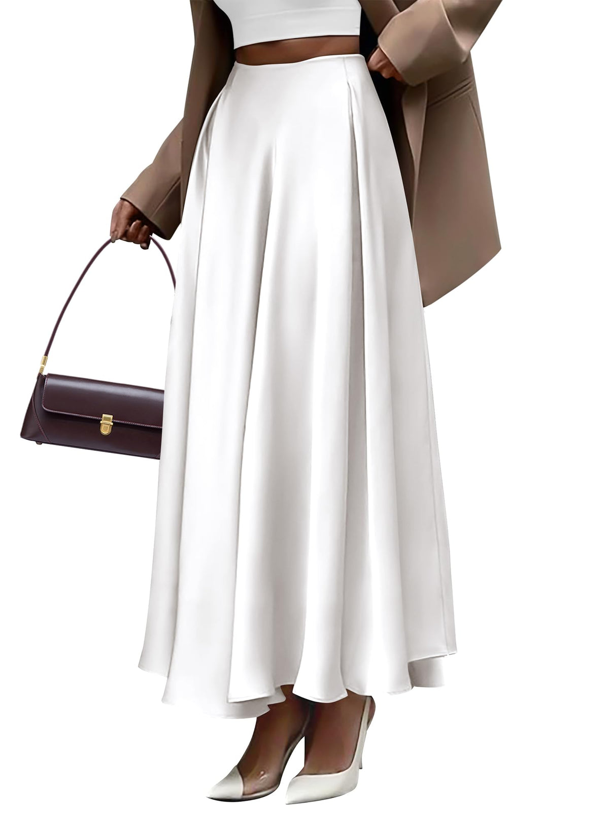 BTFBM Satin Maxi Skirts for Women Fall 2026