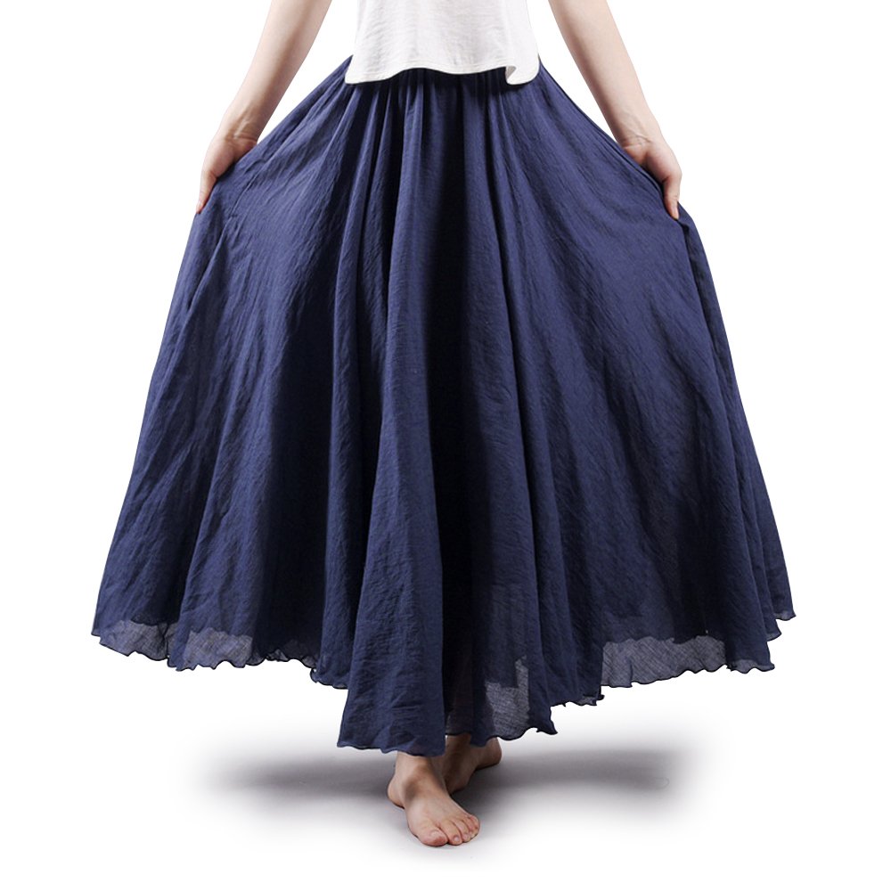 Women's Cotton Long Flowy Rave Renaissance Maxi Skirt