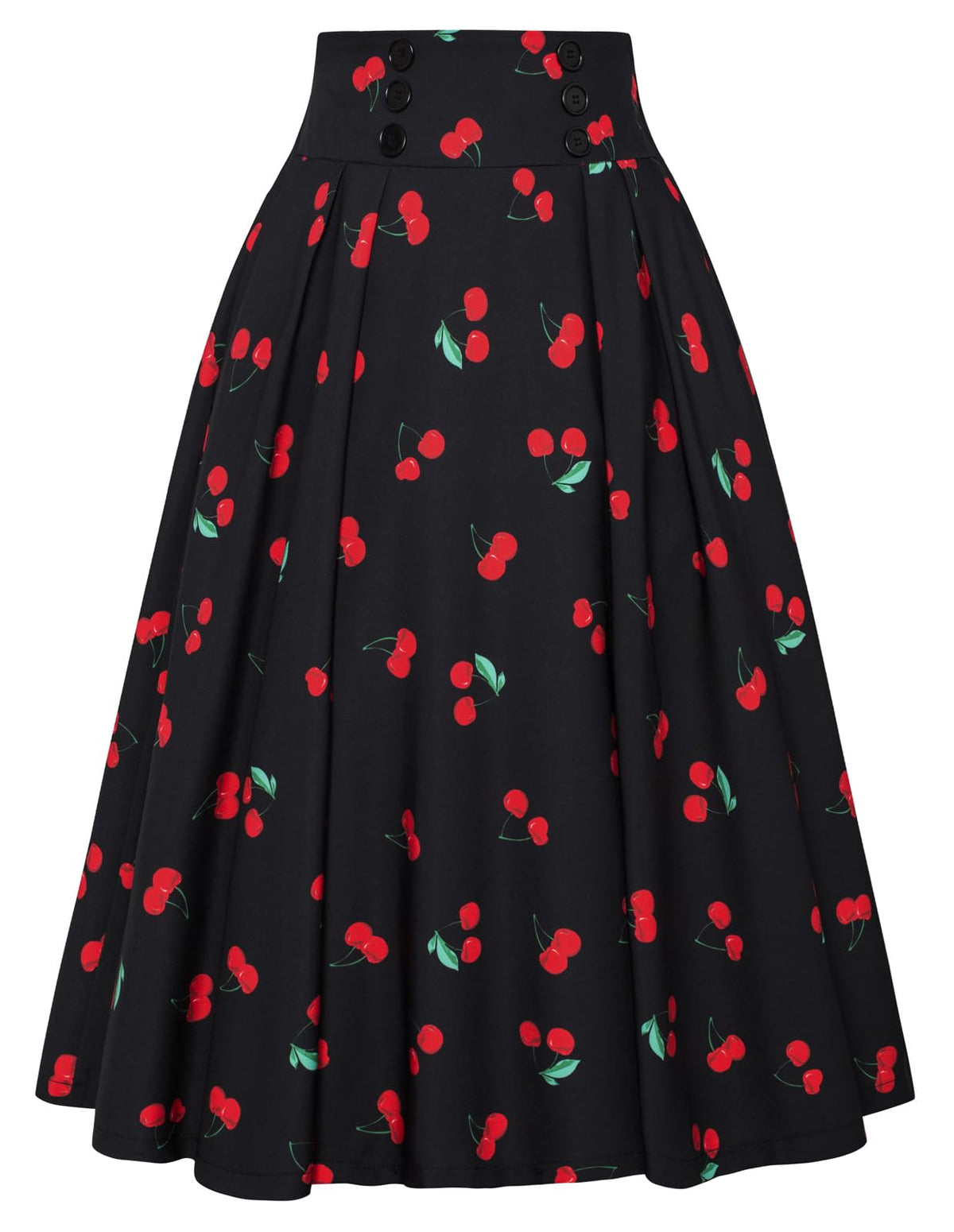 Belle Poque Women's Midi Pleated A-Line Skirts Pockets