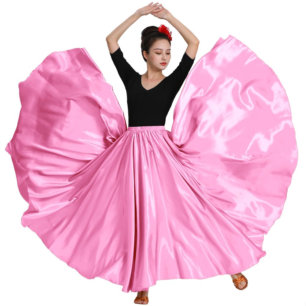 Womens Full Flowy Ankle Length Retro Long Maxi Tea Dance Skirt