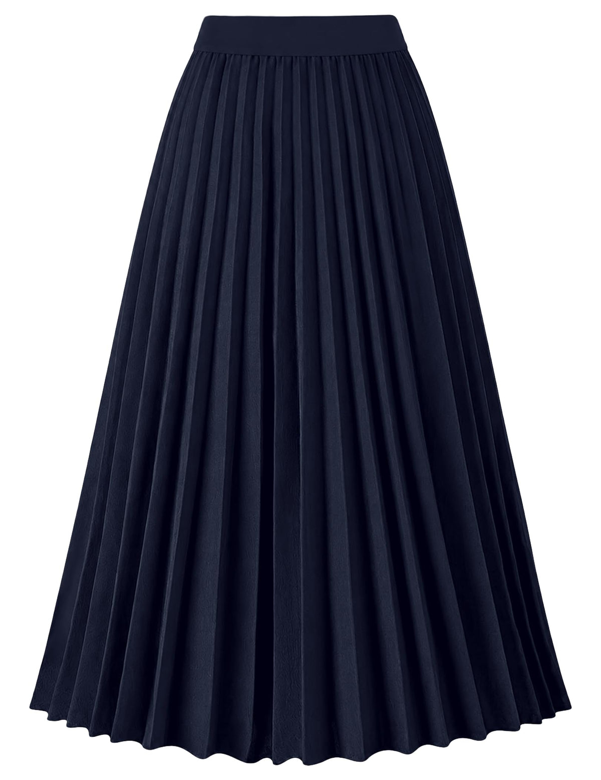 Pleated Midi Skirts for Women High Waist Knee Length Skirt