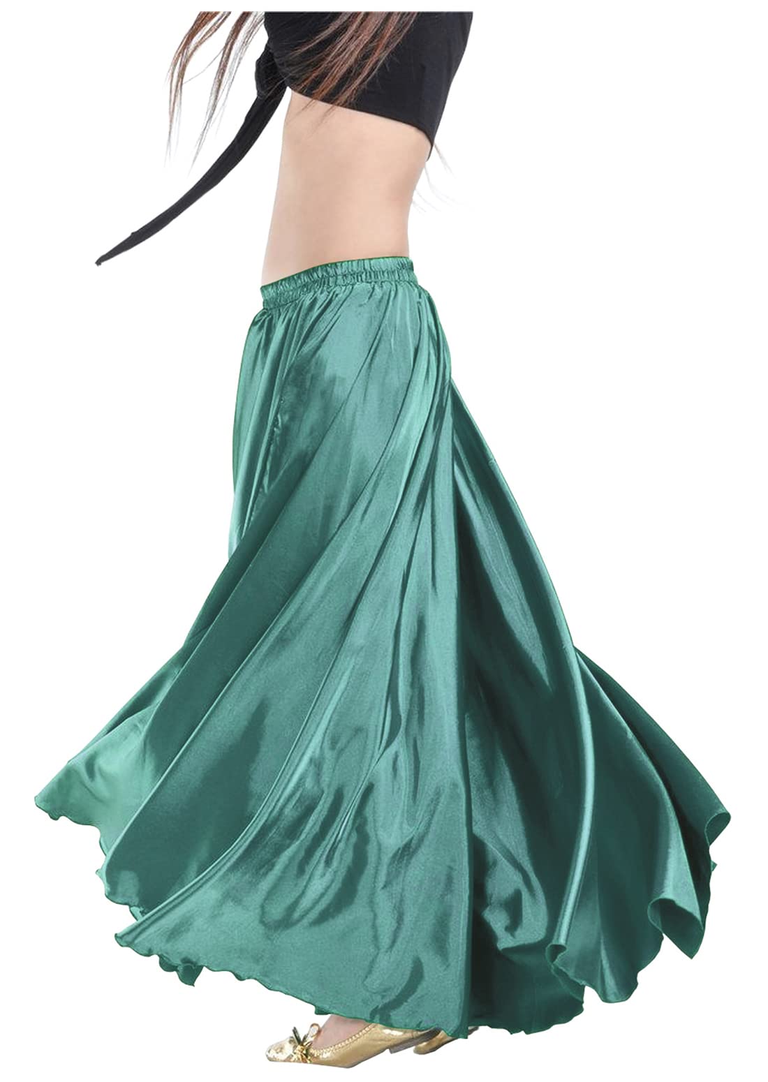 Indian Trendy Women's Satin Full Circle Swing Halloween Belly Dance Tribal Skirt