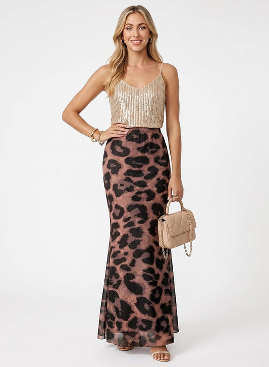 Dokotoo Womens Elastic High Waist Mesh Bodycon Mermaid Long Maxi Skirts
