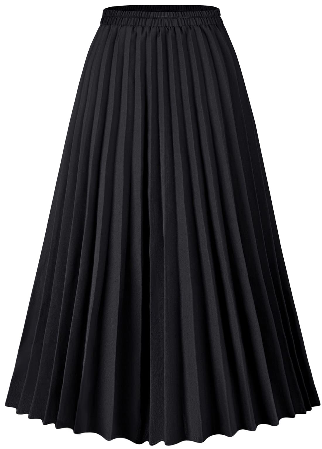 Basoteeuo Womens Skirt Leopard Print Midi Long Shirring Pleated Skirts High Waisted A Line Skirts