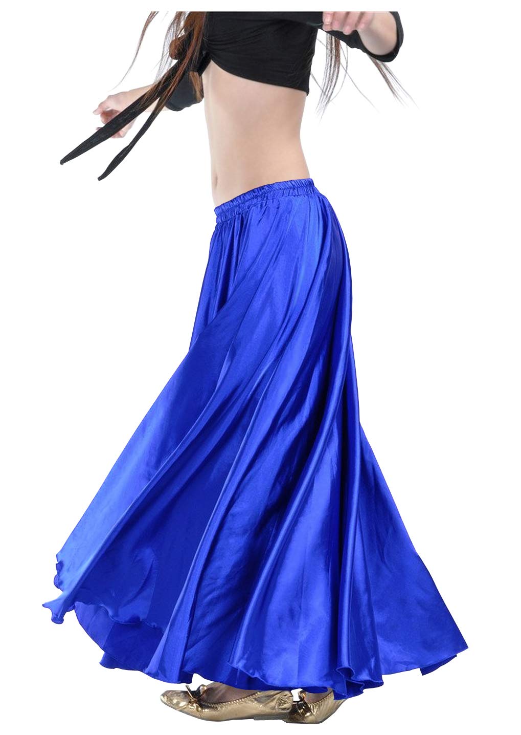 Indian Trendy Women's Satin Full Circle Swing Halloween Belly Dance Tribal Skirt