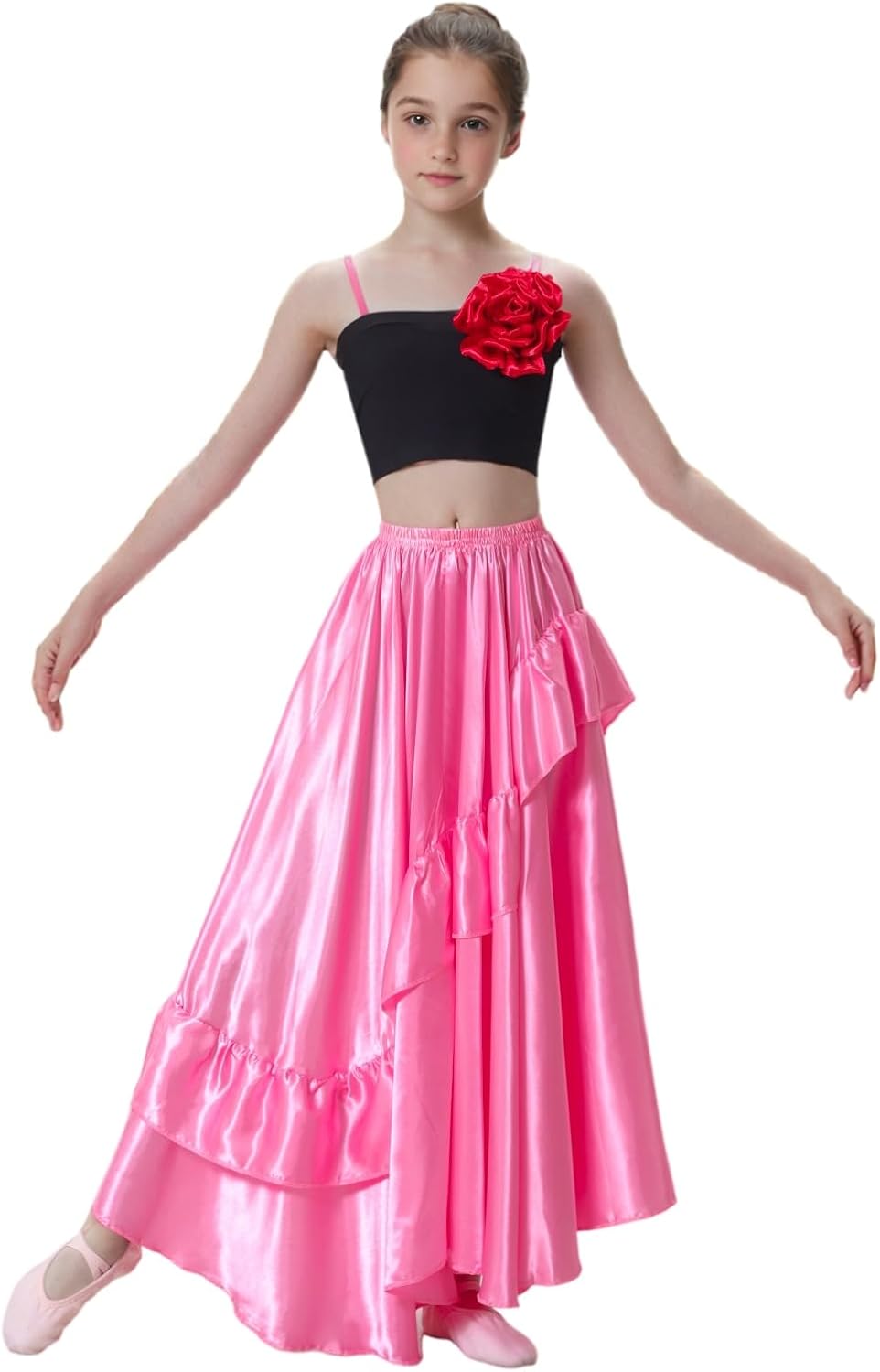 SANCAN Girls Ruffle Style Dance Skirt
