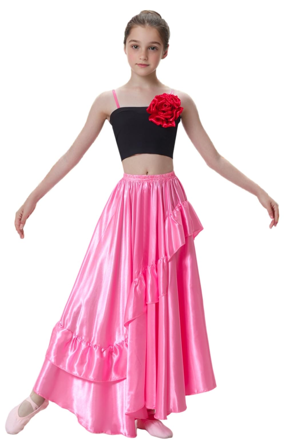 SANCAN Girls Ruffle Style Dance Skirt