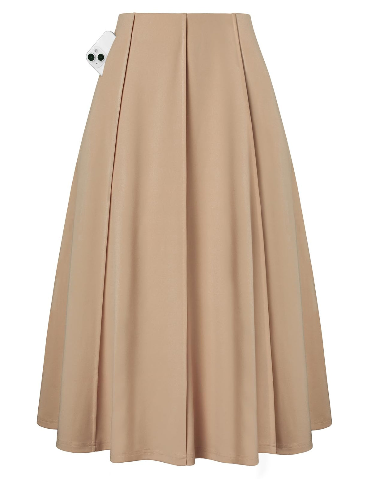 Kate Kasin Women's Midi A Line High Waisted Flowy Skirts with Pockets