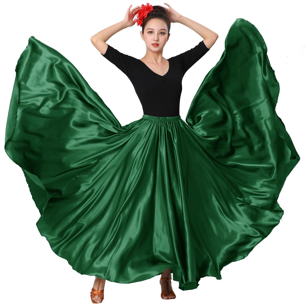 Womens Full Flowy Ankle Length Retro Long Maxi Tea Dance Skirt