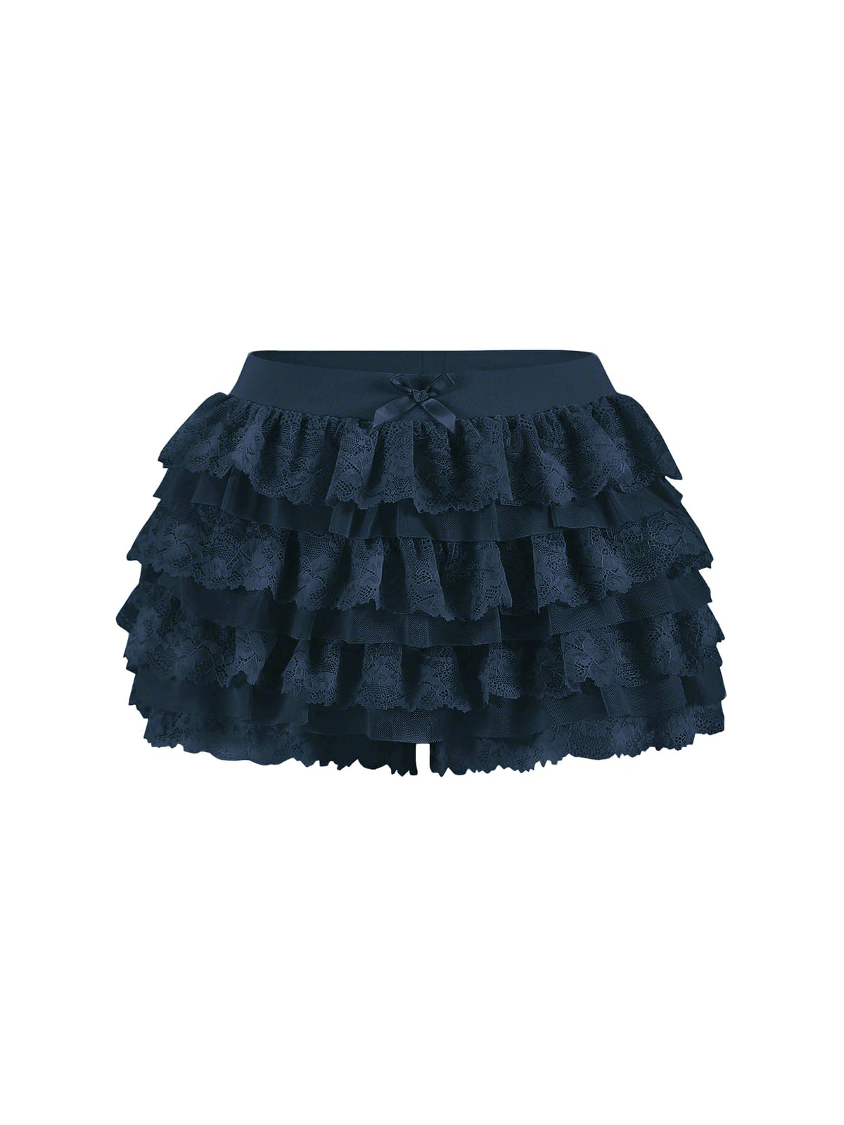 Women Y2K Lace Multi-Layered Bloomers Lolita Ruffle Shorts Cute Mini Skirt