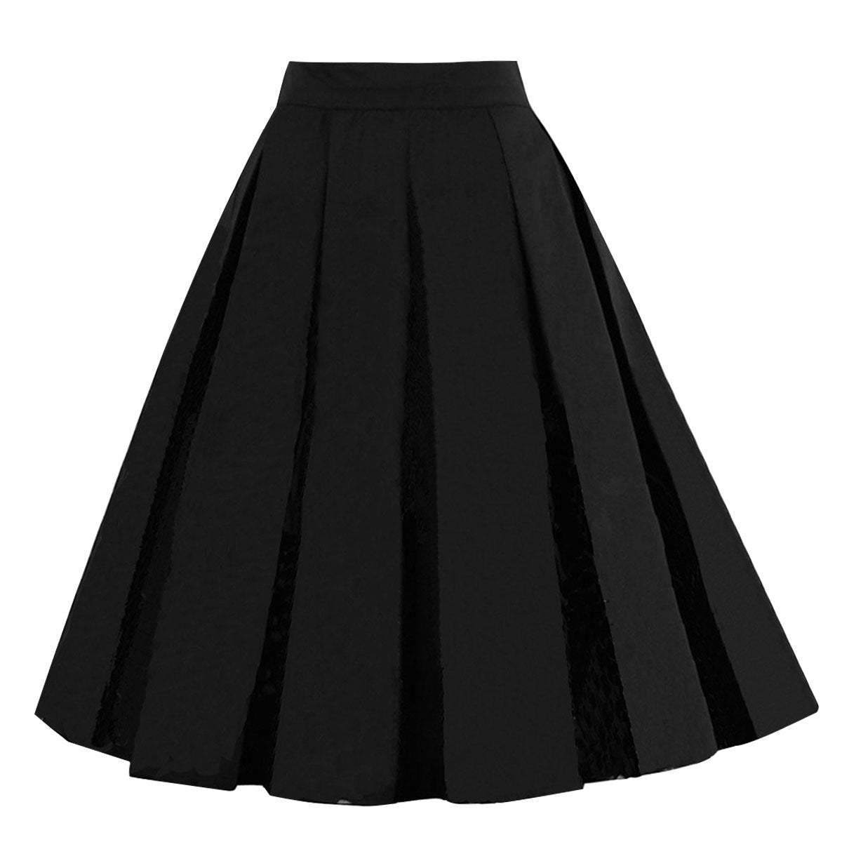 Girstunm Womens Pleated Vintage A line Midi Skirt