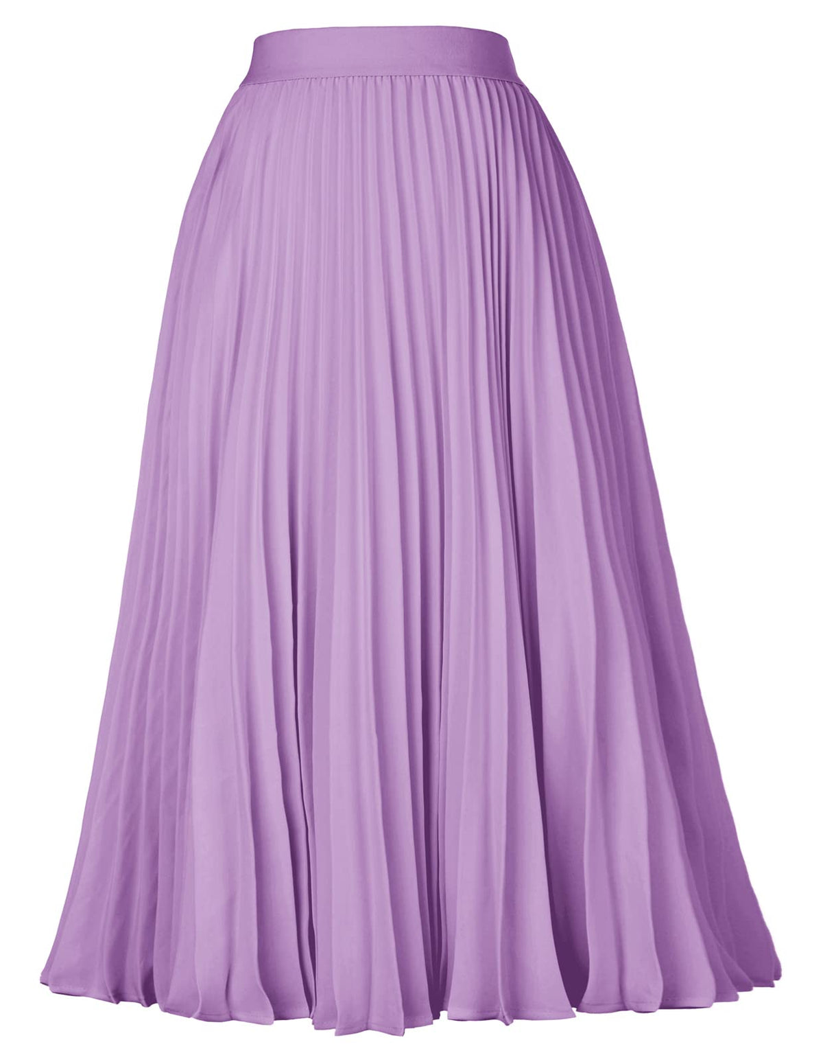 GRACE KARIN Pleated Midi Skirt for Women Chiffon A-Line Outfits