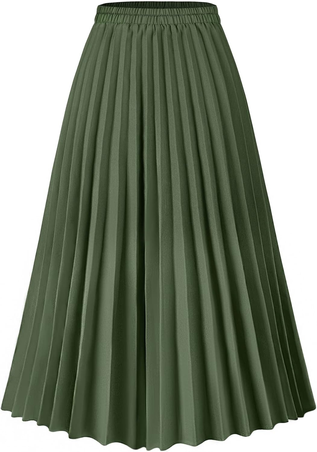 Basoteeuo Womens Skirt Leopard Print Midi Long Shirring Pleated Skirts High Waisted A Line Skirts